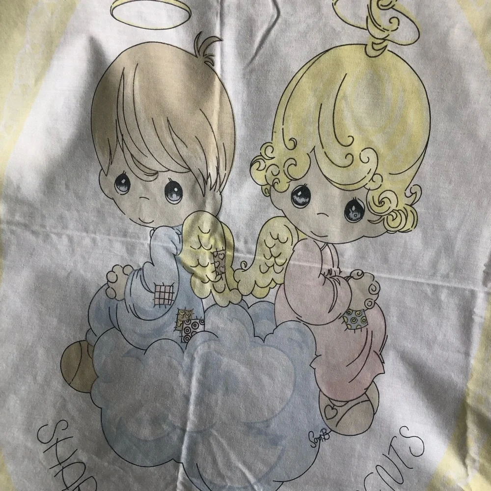 Precious Moments Yellow Baby Bedding Panel - Charming Angel Print